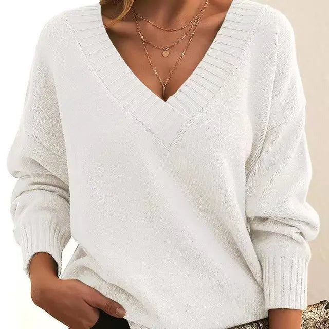 Mordane – Suéter elegante de manga larga con escote en V
