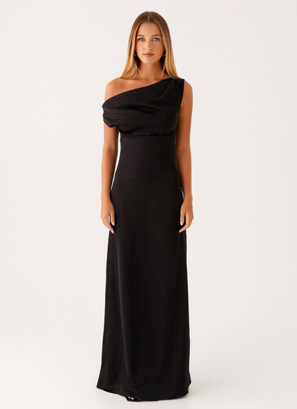 VESTIDO LARGO ELEGANTE ESCOTE BARCO