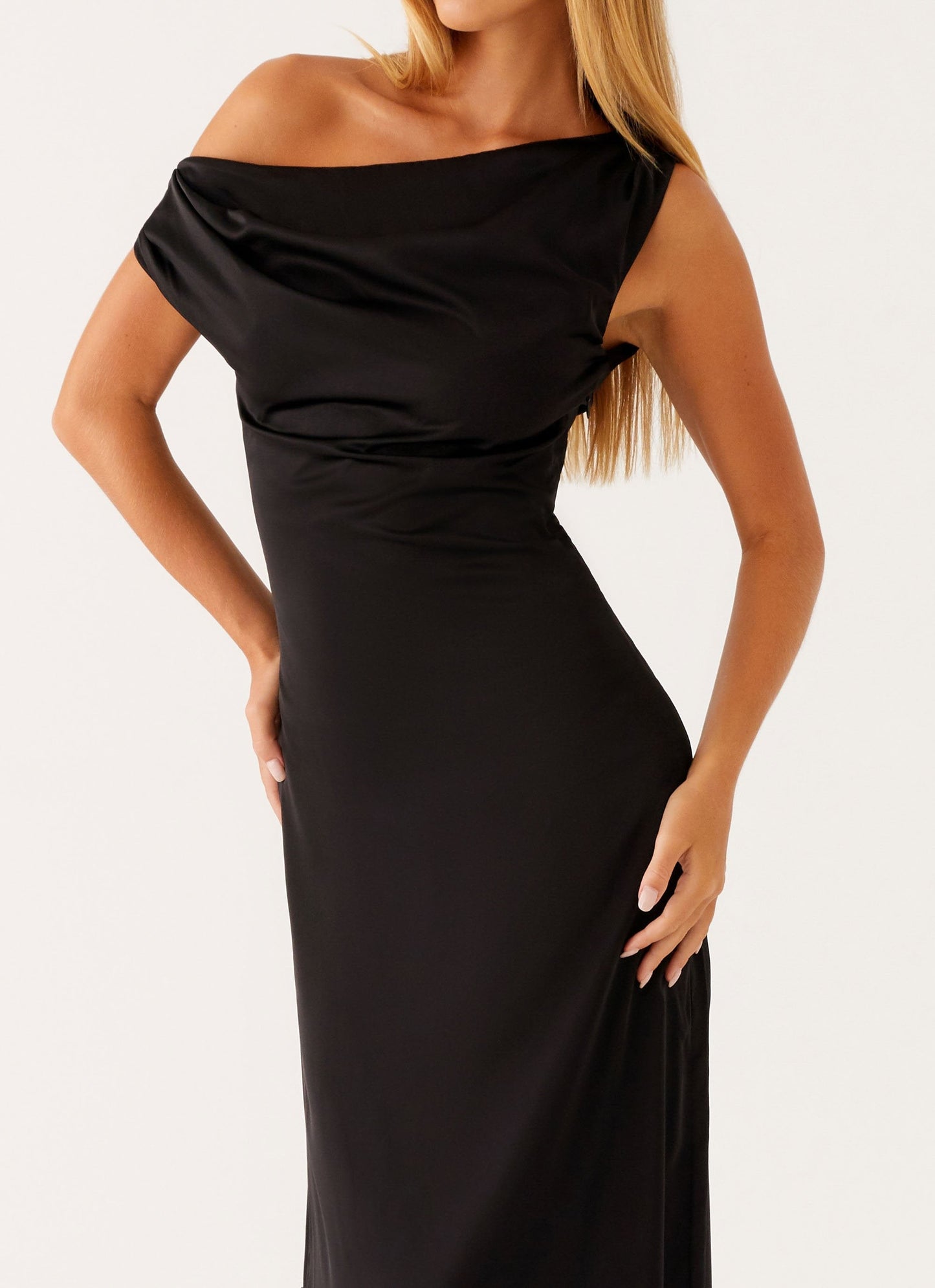 VESTIDO LARGO ELEGANTE ESCOTE BARCO