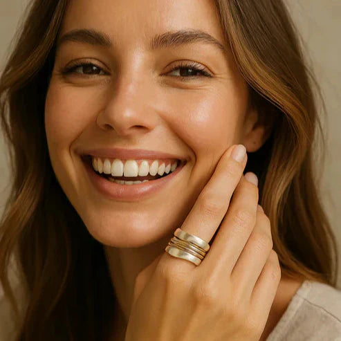 Anillo vintage de plata chapado en oro