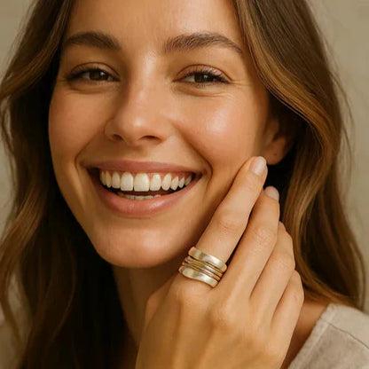 Anillo vintage de plata chapado en oro