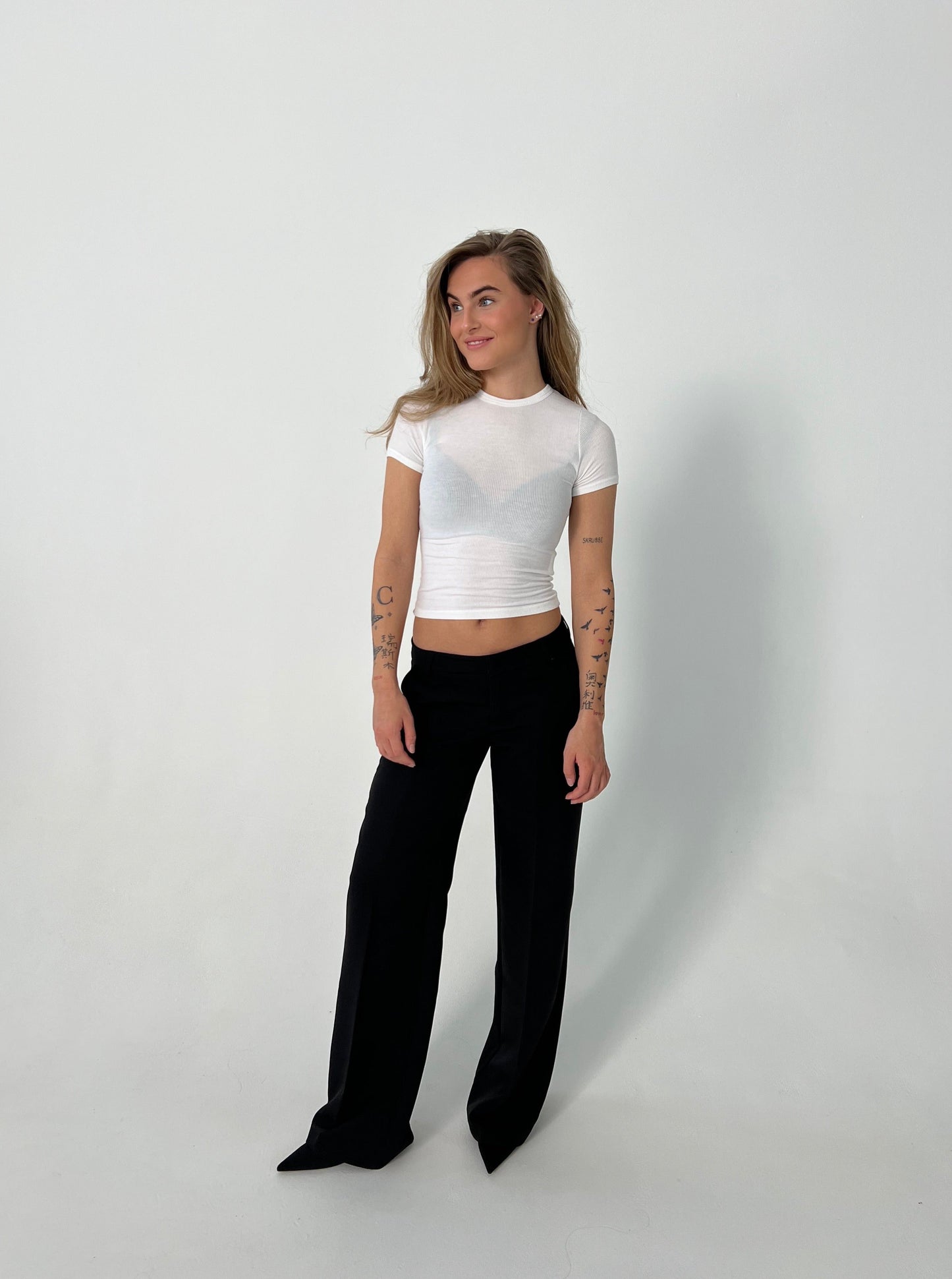 Pantalones de traje de cintura baja Britney - Negro