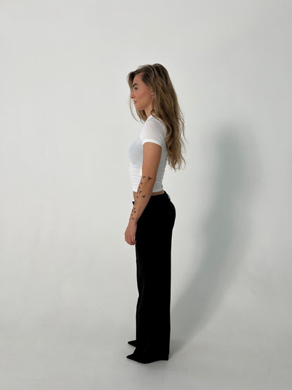 Pantalones de traje de cintura baja Britney - Negro