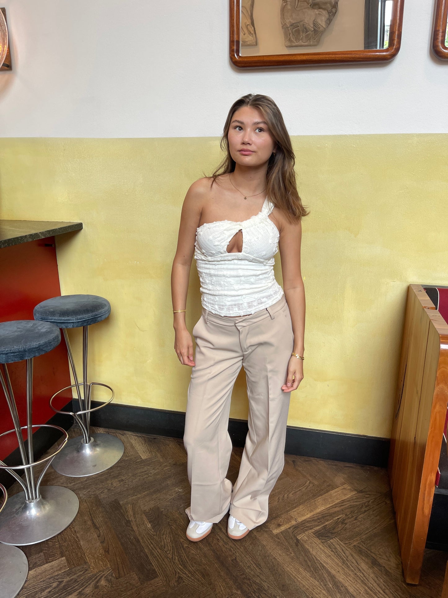 Pantalones de traje de cintura baja Britney - Beige