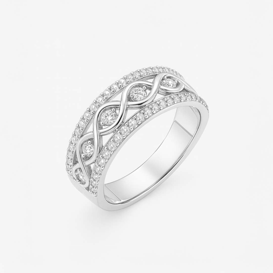 ANILLO VALENTINA ROCHE TRENZADO CON CIRCONITAS