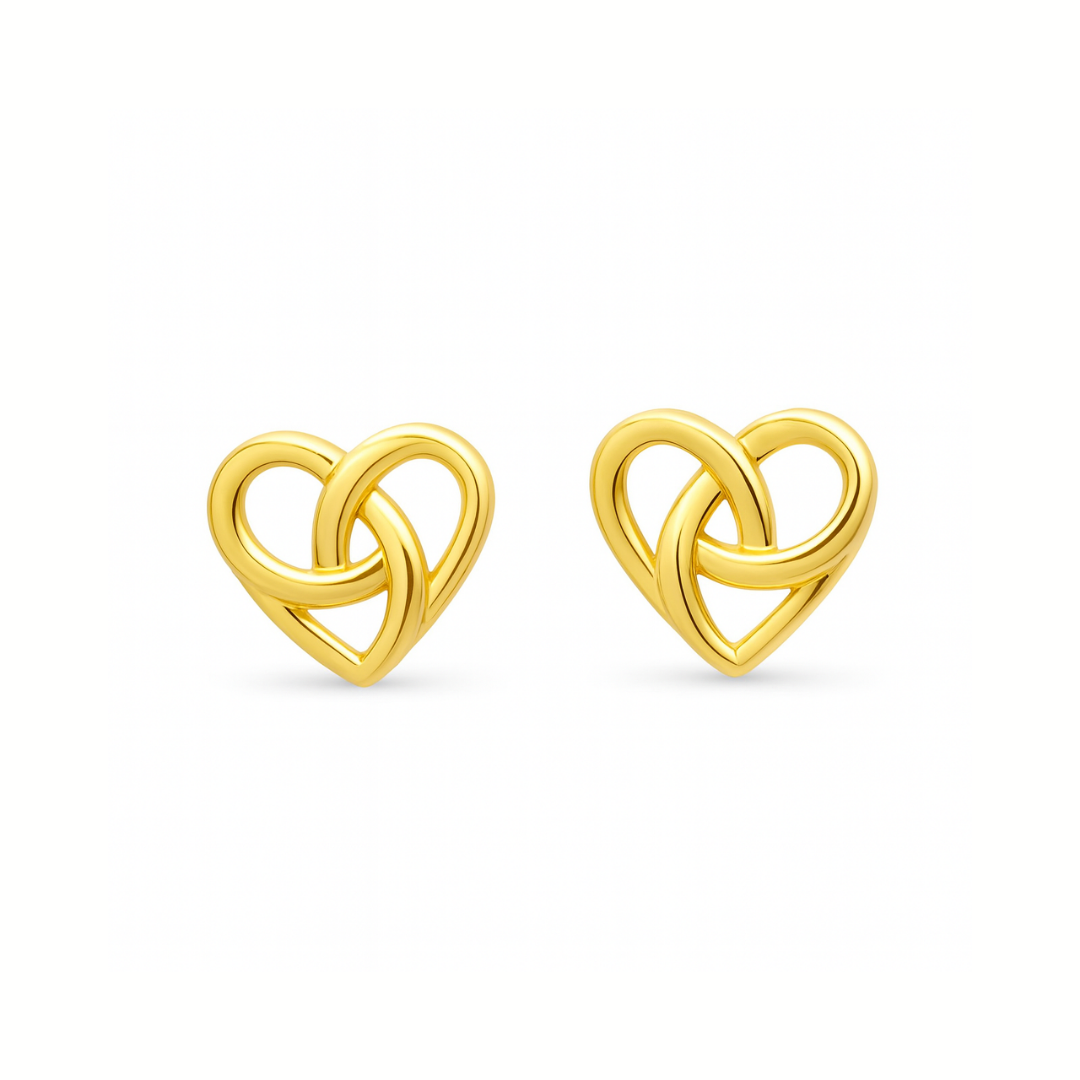 PENDIENTES VALENTINA ROCHE CORAZÓN ENTRELAZADO DORADO