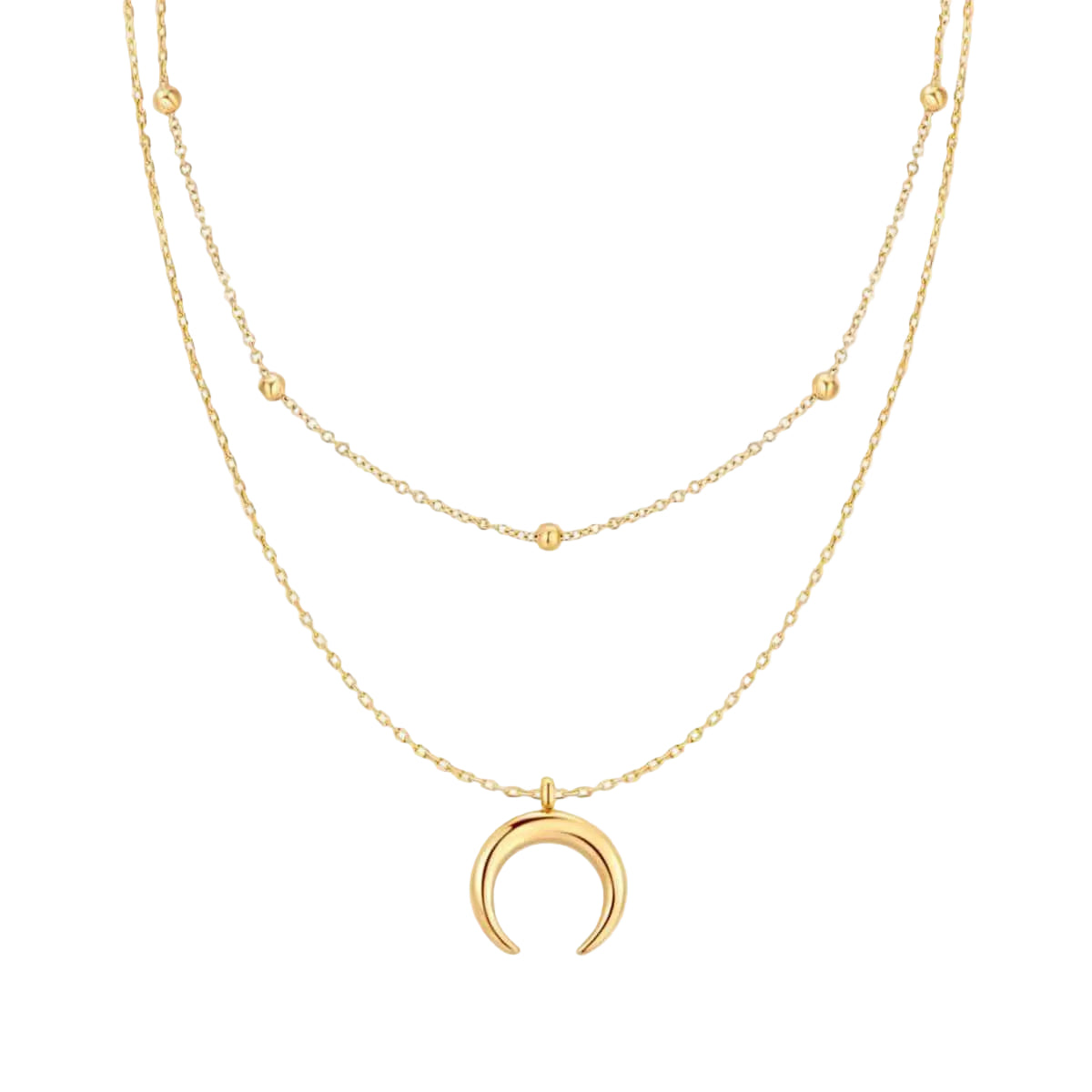 COLLAR VALENTINA ROCHE DORADO DOBLE CON LUNA