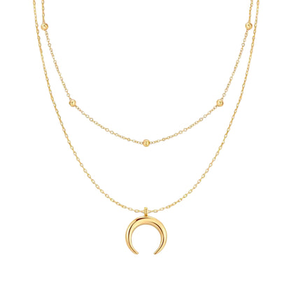 COLLAR VALENTINA ROCHE DORADO DOBLE CON LUNA