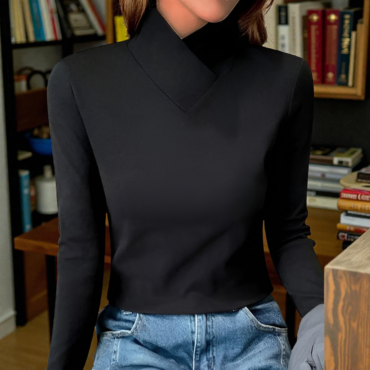 ESTAQUIA | Elegante jersey de cuello alto