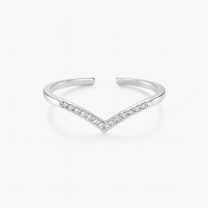 ANILLO VALENTINA ROCHE DORADO EN V CON CIRCONITAS