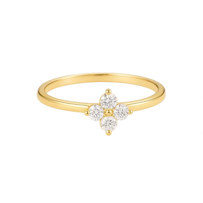 ANILLO VALENTINA ROCHE FLOR DORADA CON CIRCONITAS