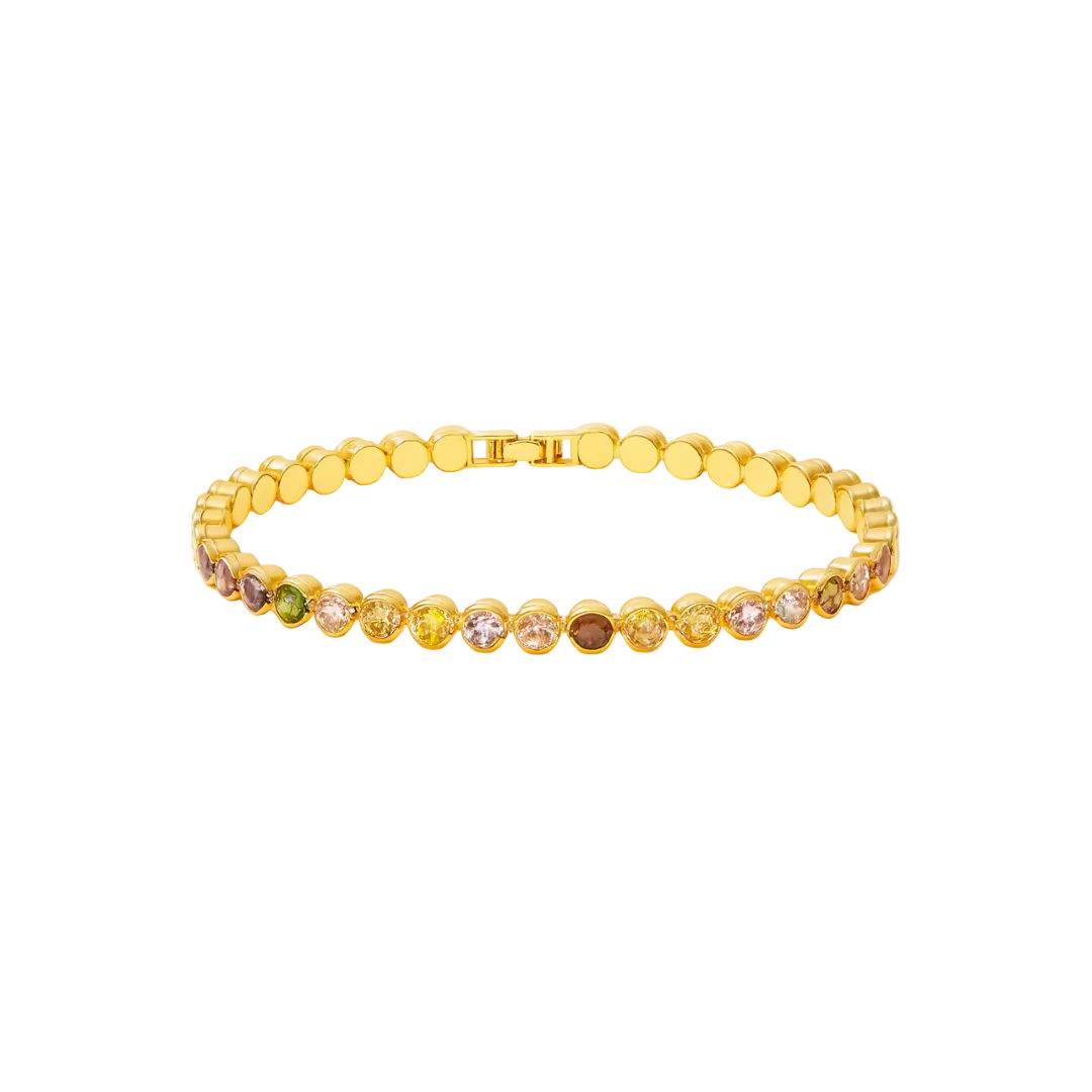 PULSERA VALENTINA ROCHE DORADA CON CIRCONITAS
