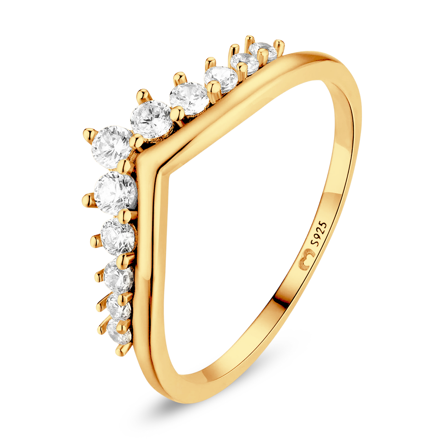 ANILLO VALENTINA ROCHE ABIERTO EN V CON CIRCONITAS