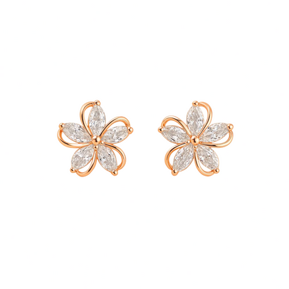 PENDIENTES VALENTINA ROCHE FLOR DORADA CON CIRCONITAS