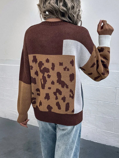 Katren – Suéter de punto con estampado de leopardo