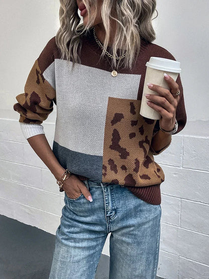 Katren – Suéter de punto con estampado de leopardo
