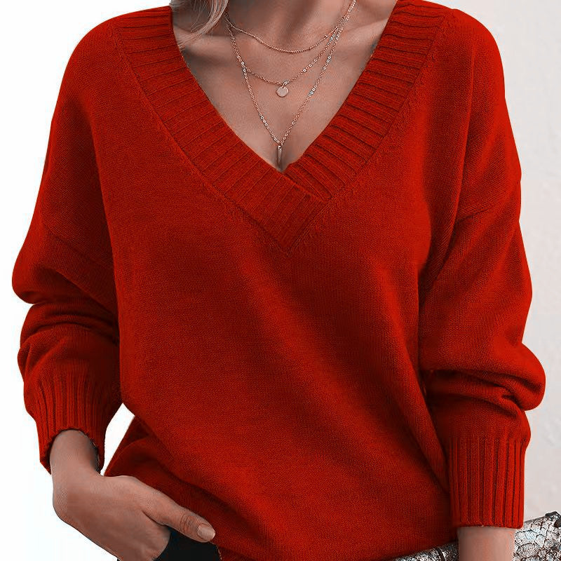 Mordane – Suéter elegante de manga larga con escote en V