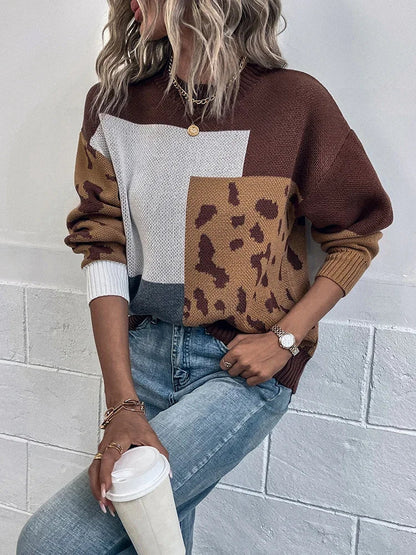 Katren – Suéter de punto con estampado de leopardo