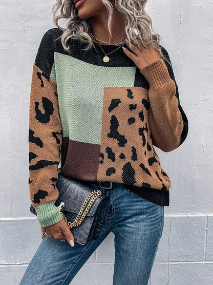 Katren – Suéter de punto con estampado de leopardo