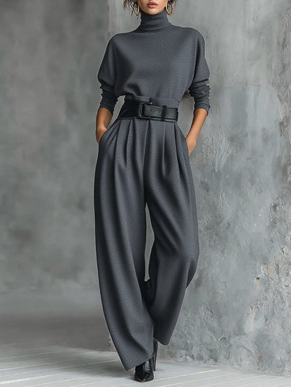MONO ELEGANTE DE CINTURA ALTA CON CORTE FLUIDO
