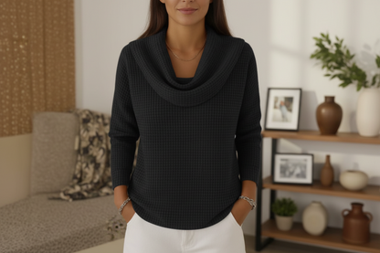 Danela – Suéter elegante con escote en cascada