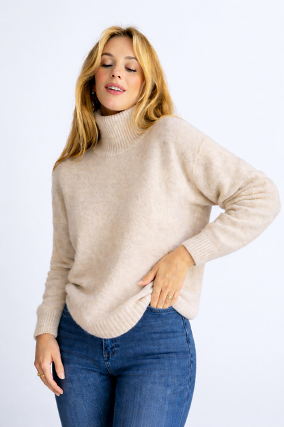 Anna | Lujoso jersey de cuello alto de cachemira
