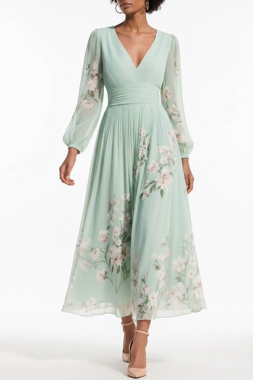 Rosa | Frische Blütenpracht Midi-Kleid