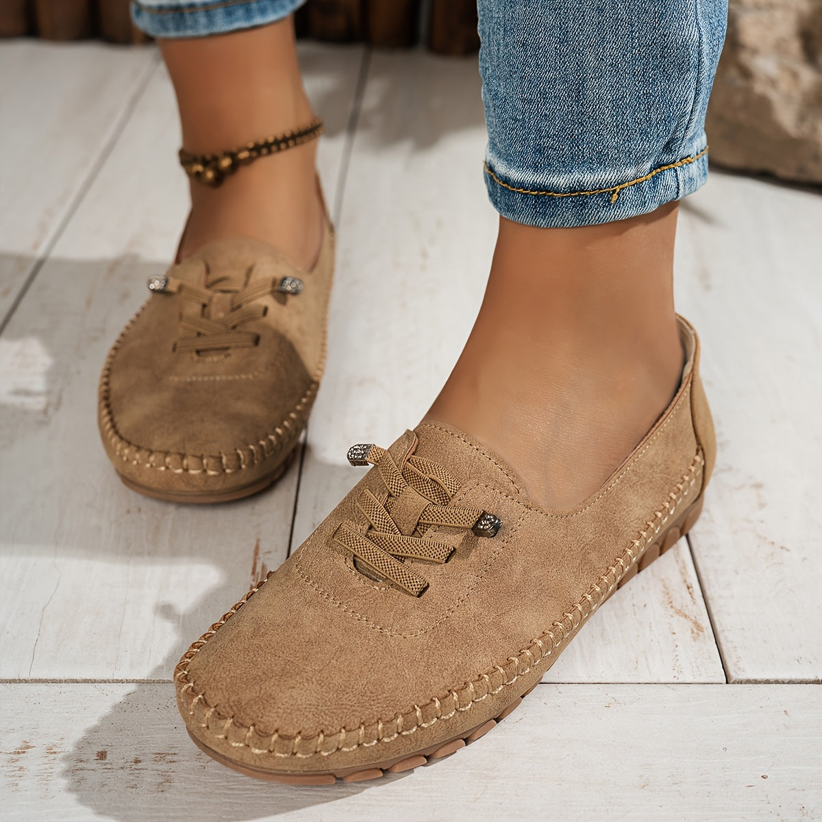 MOCASINES CASUALES DE ANTELINA CON CORDONES Y SUELA FLEXIBLE