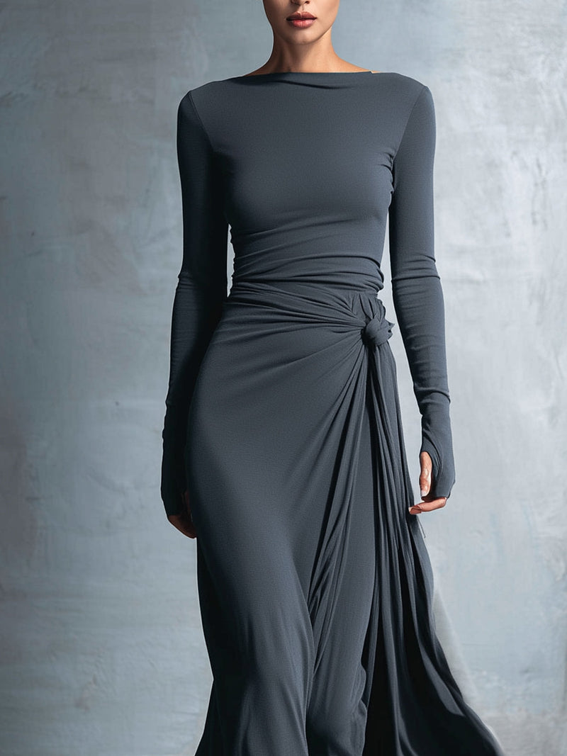 Joeena – Vestido maxi con nudo lateral