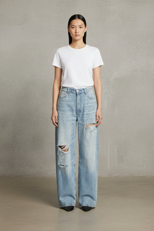 TOP PREMIUM JEANS RECTOS DENIM CLARO