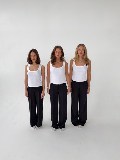 Pantalones de traje de cintura baja Britney - Negro