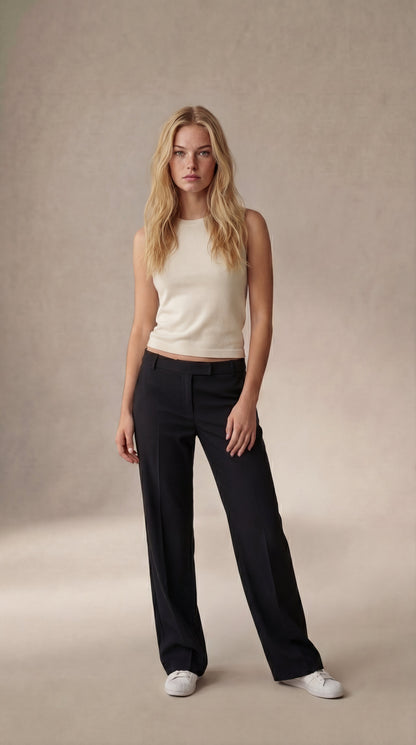 Pantalones de traje de cintura baja Britney - Negro