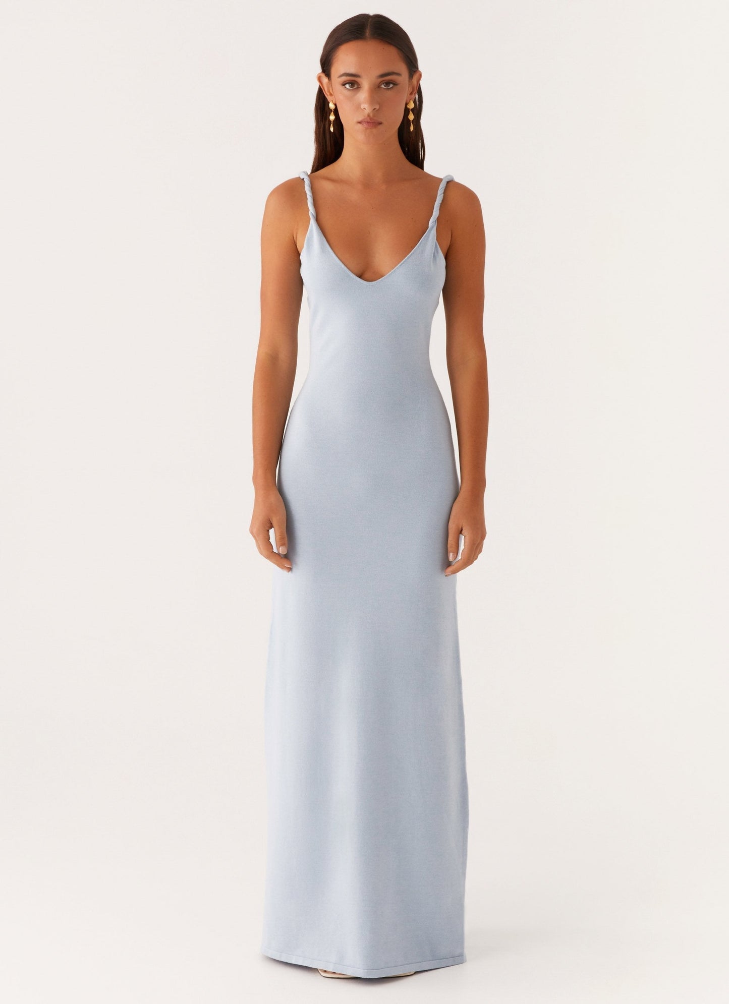 VESTIDO LARGO SATINADO DE ESPALDA ABIERTA