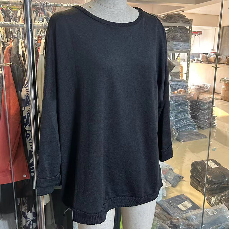 Zelinda – Blusa casual con escote redondo y mangas largas