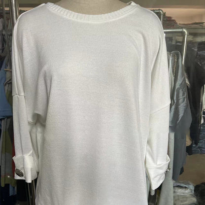 Zelinda – Blusa casual con escote redondo y mangas largas