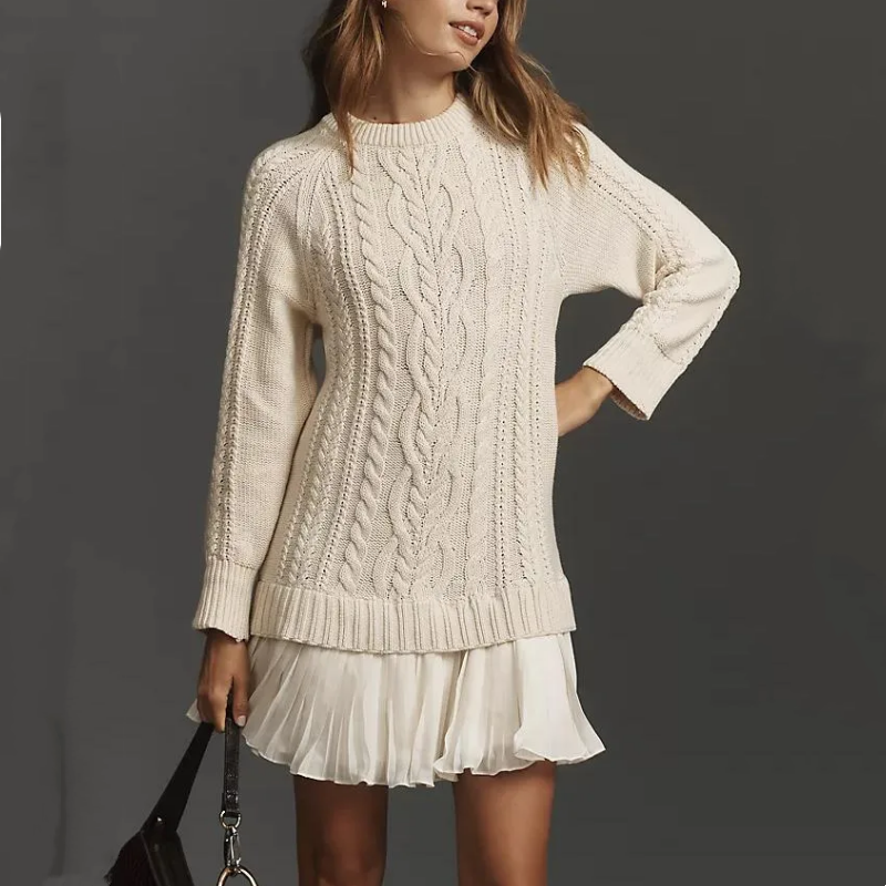 Kalena – Vestido mini de punto con diseño de trenzas