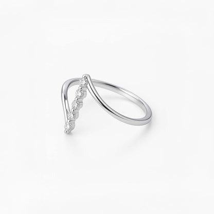 ANILLO VALENTINA ROCHE DORADO CURVO CON CIRCONITAS