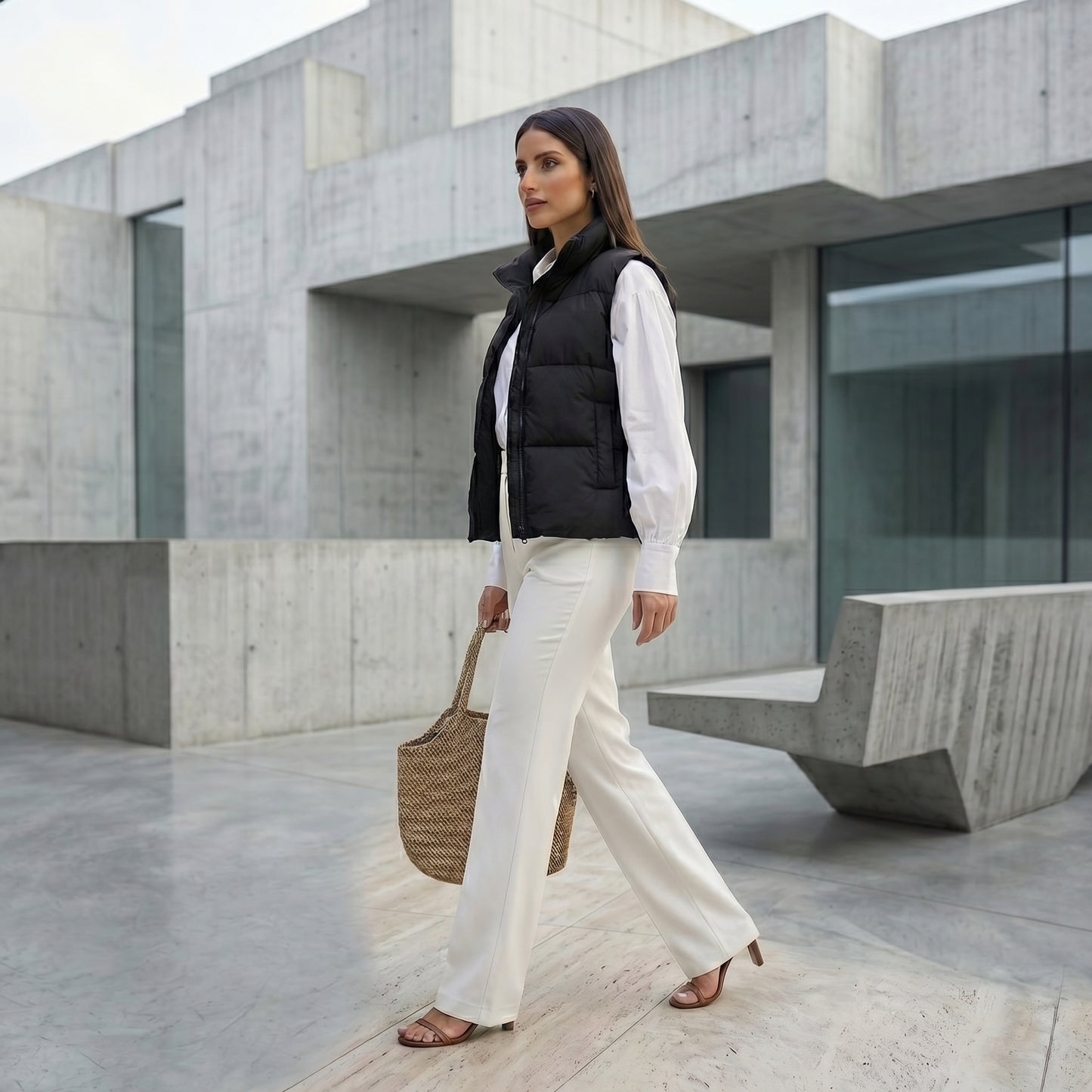 Chaleco sin mangas con cremallera CYC