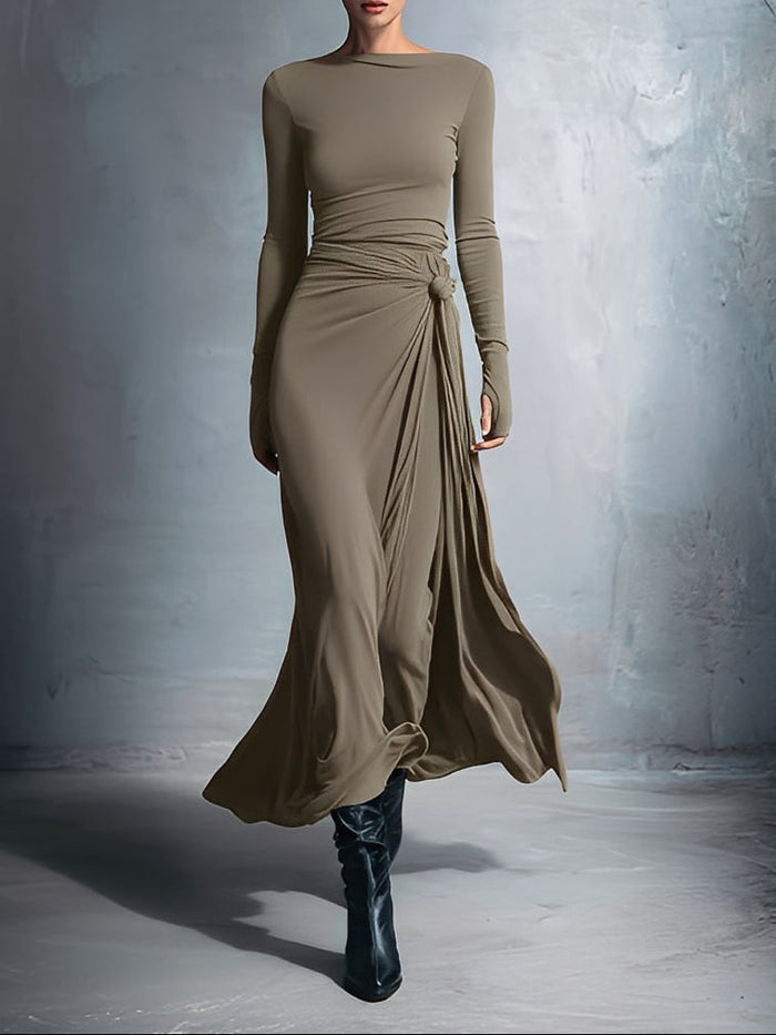Joeena – Vestido maxi con nudo lateral